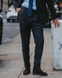 Brett Grey High Twist Trousers