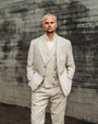 Brett Beige Linen Seersucker Trousers