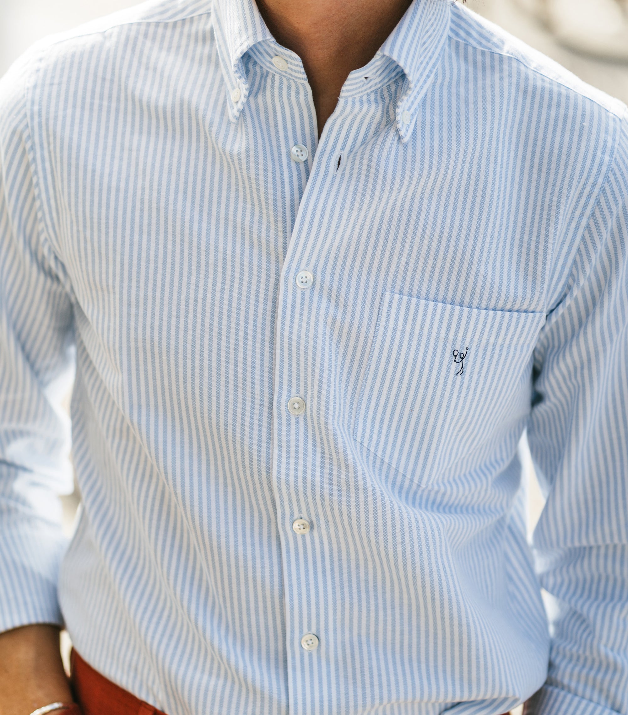 Jerry Light Blue Striped Oxford Shirt