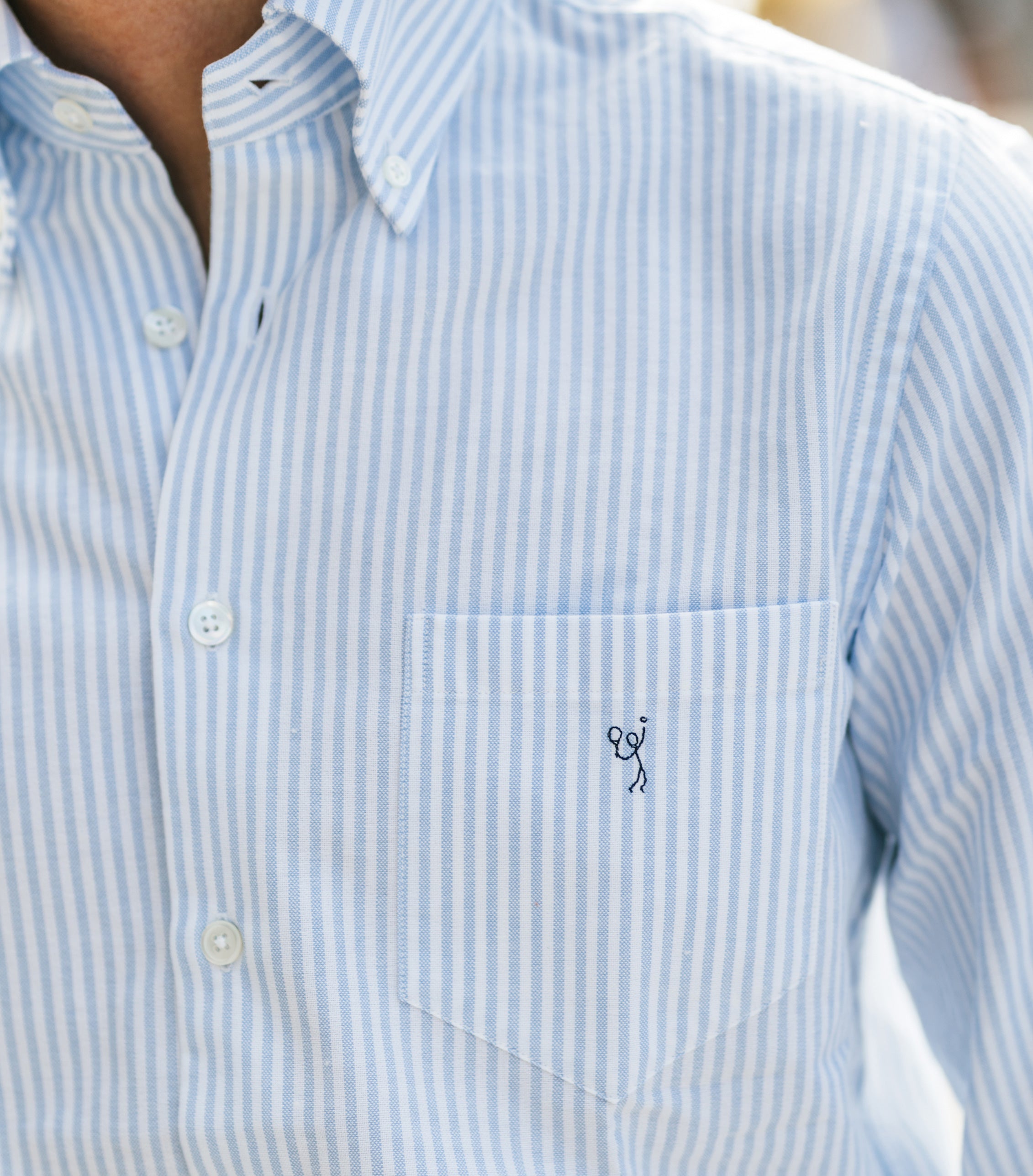 Jerry Light Blue Striped Oxford Shirt
