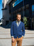 Drake Blue Jacquard Knitted Cardigan