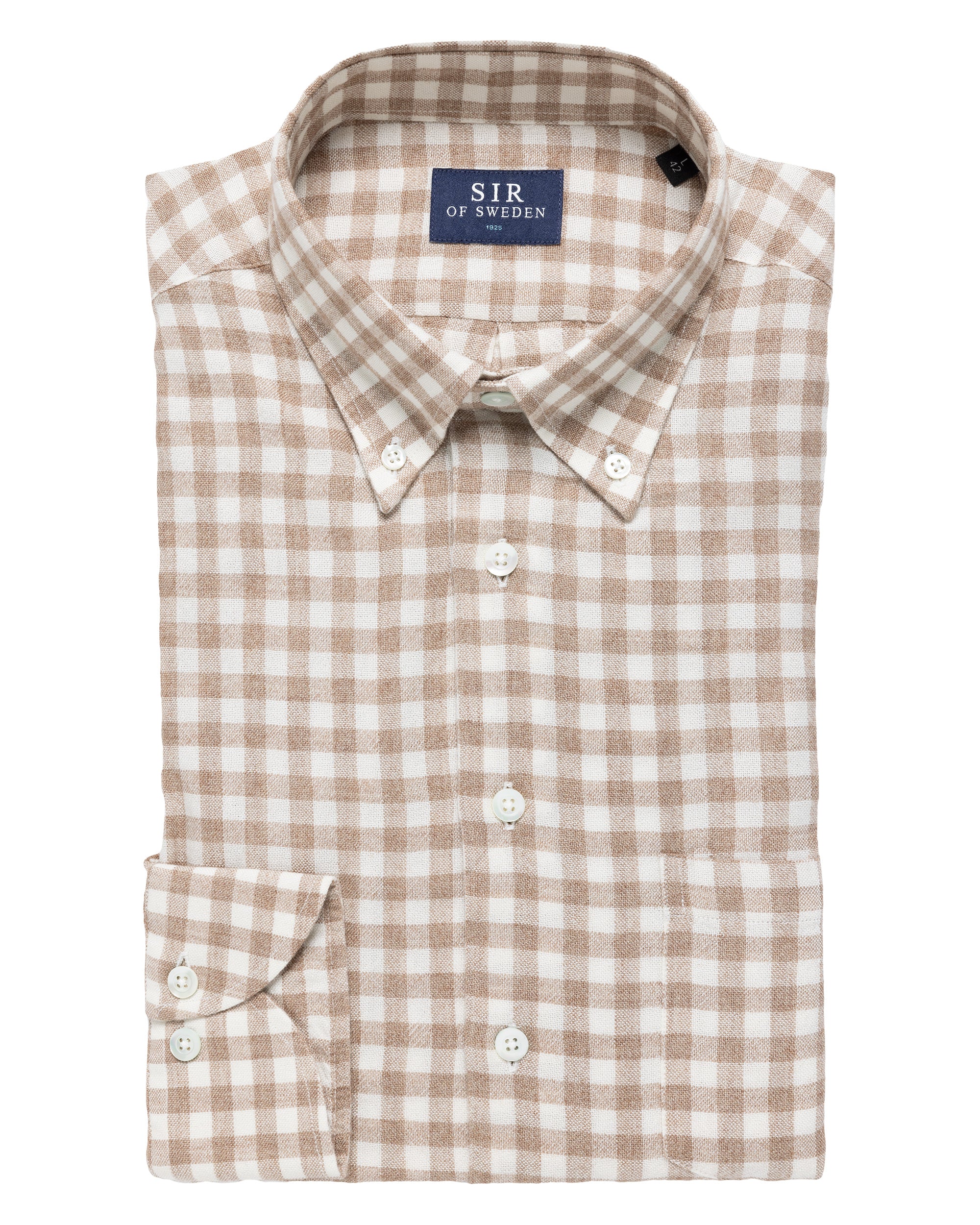 Jerry Beige Checked Wool Modal Shirt