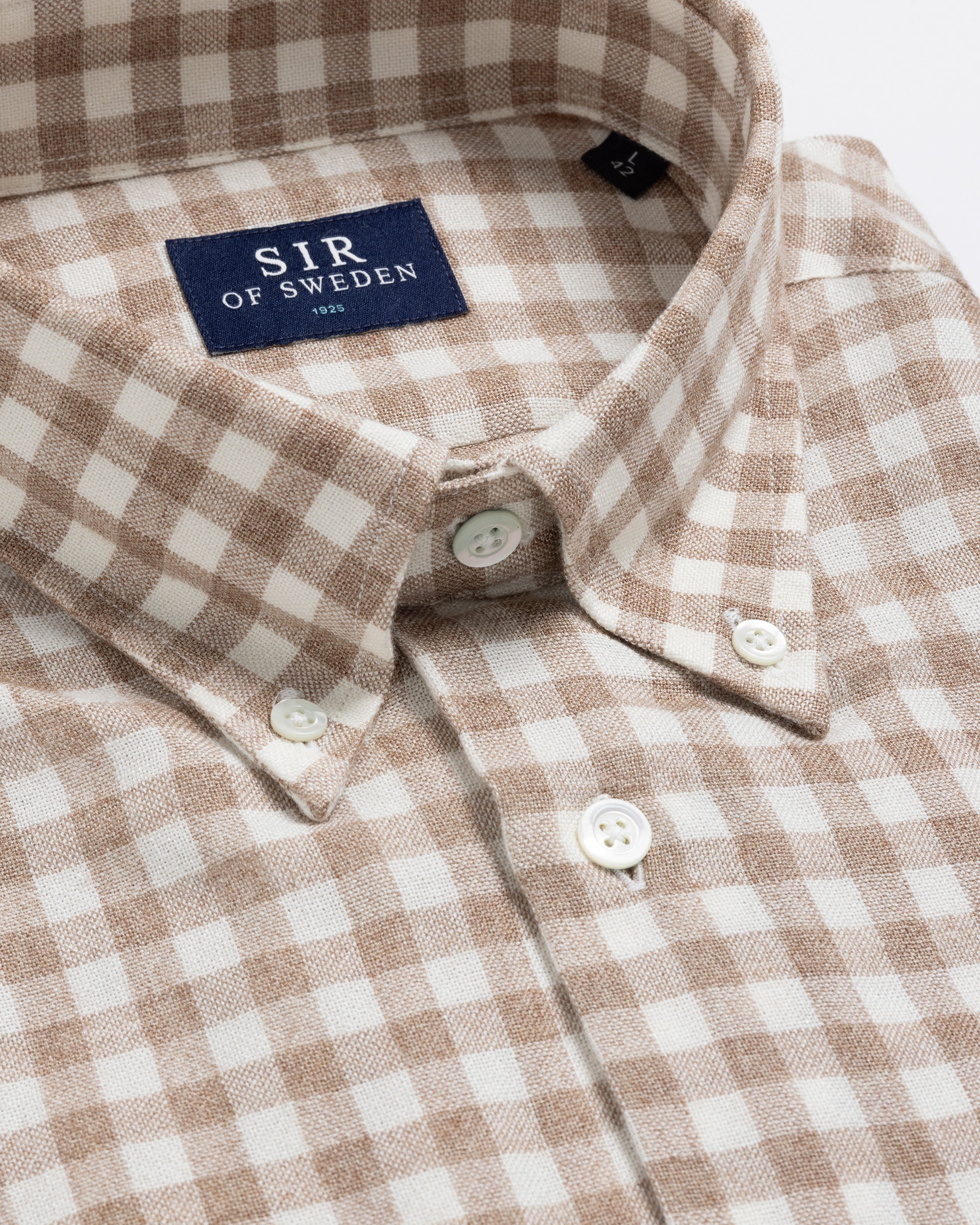 Jerry Beige Checked Wool Modal Shirt
