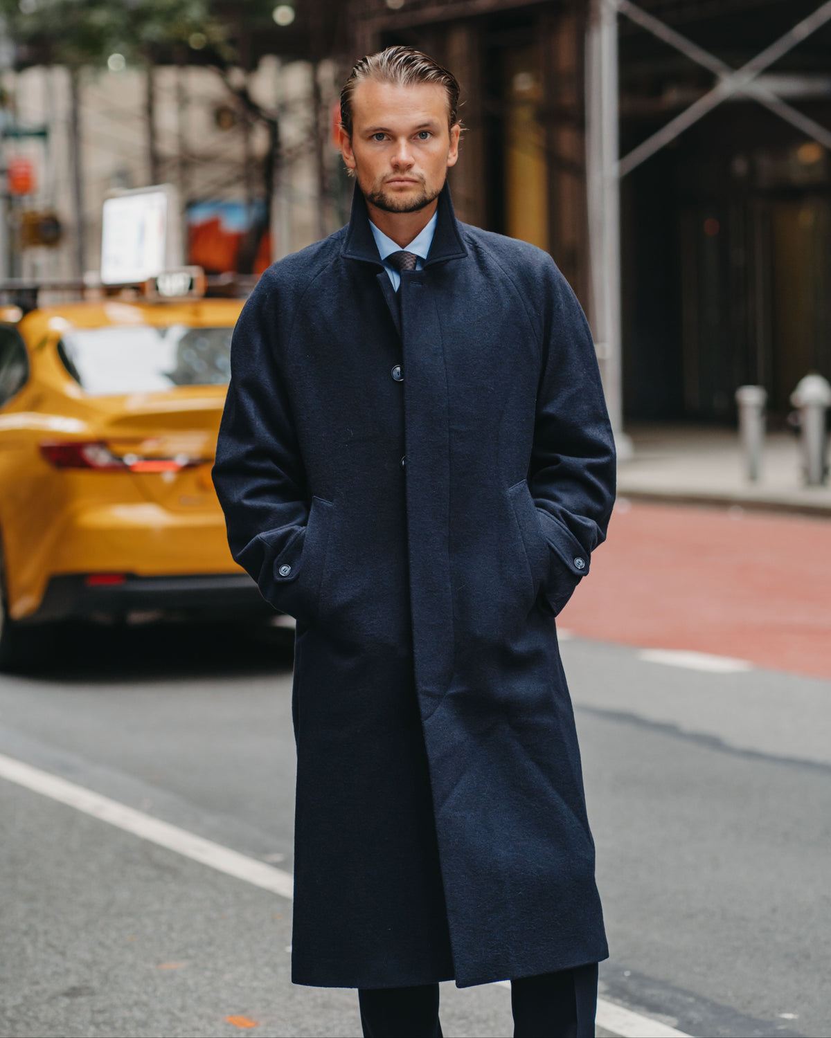 Matrix Navy Raglan Coat