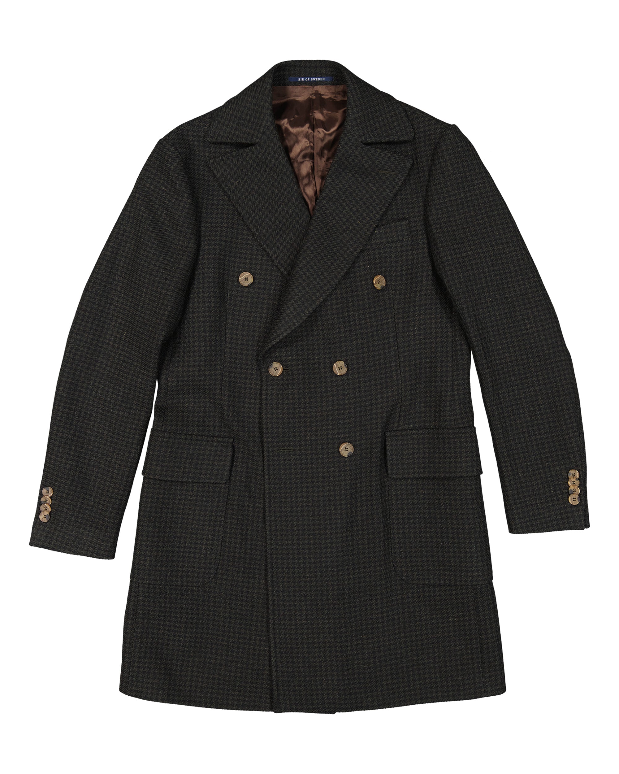 Corleone Green Herringbone Double-Breasted Polo Coat