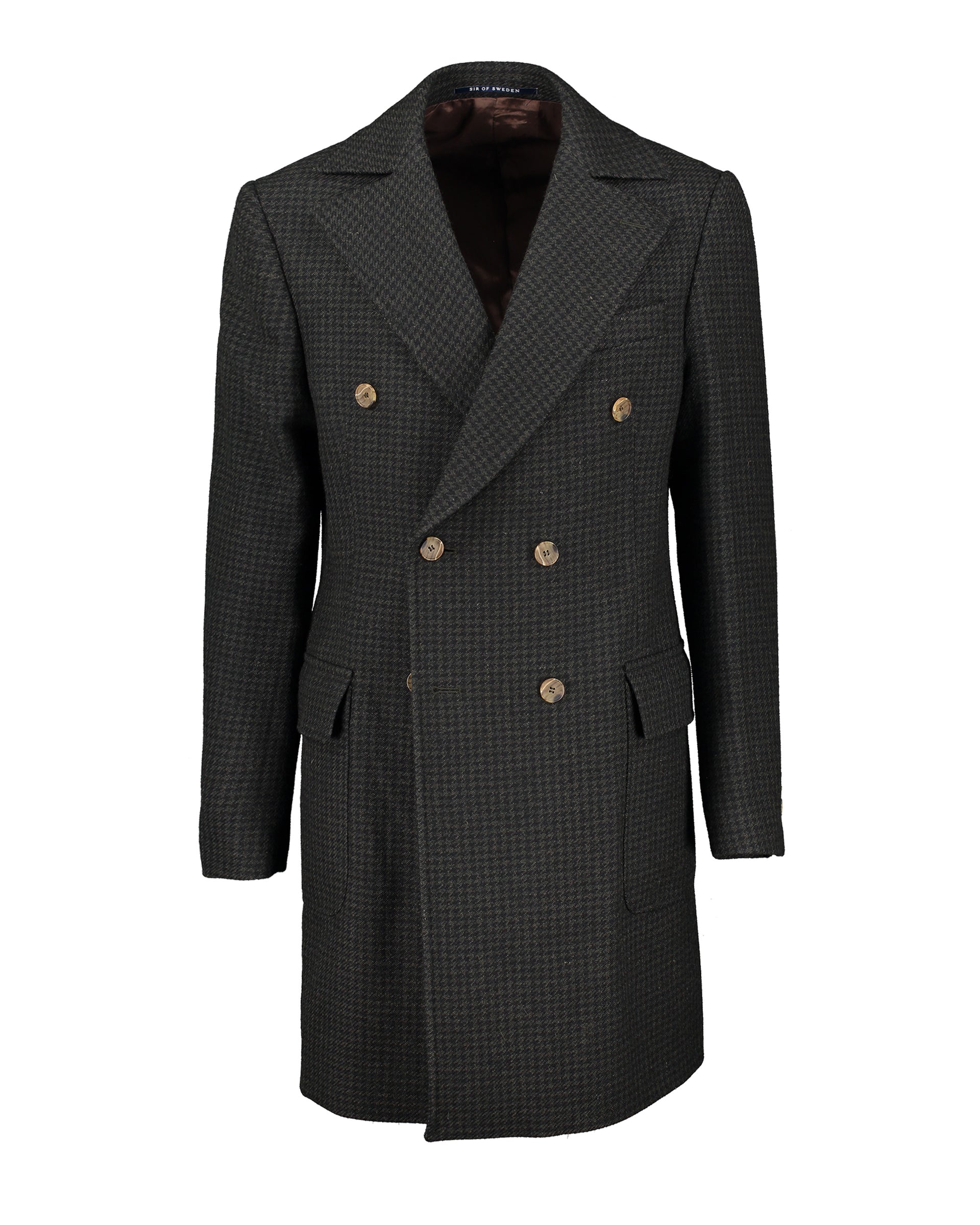 Corleone Green Houndstooth Double-Breasted Polo Coat – SIR of Sweden