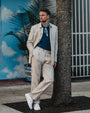 Sonny Wide Beige Linen Trousers