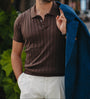 Rick Tobacco Silk/Cotton Polo
