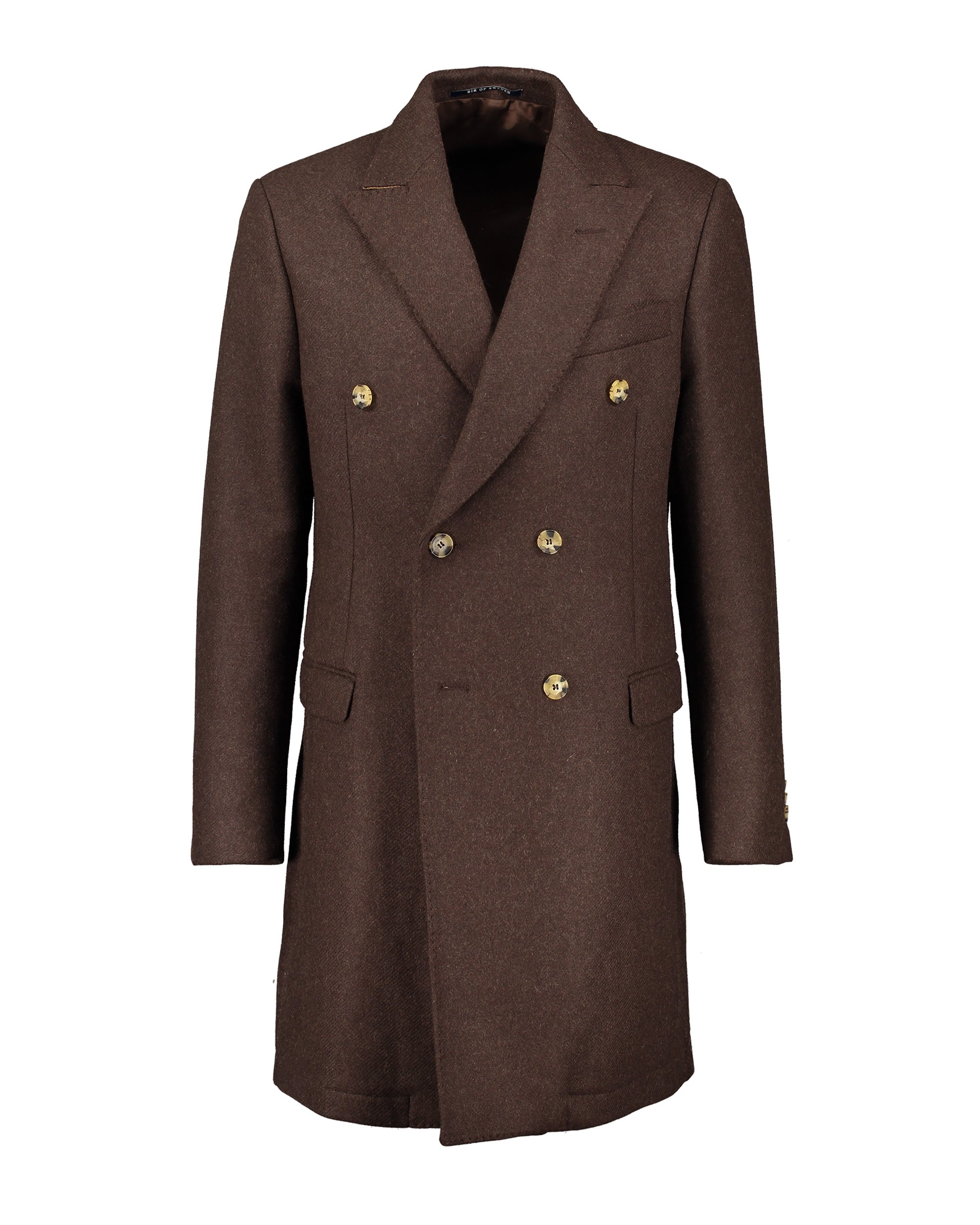 Troy Brown Double-Breasted Coat