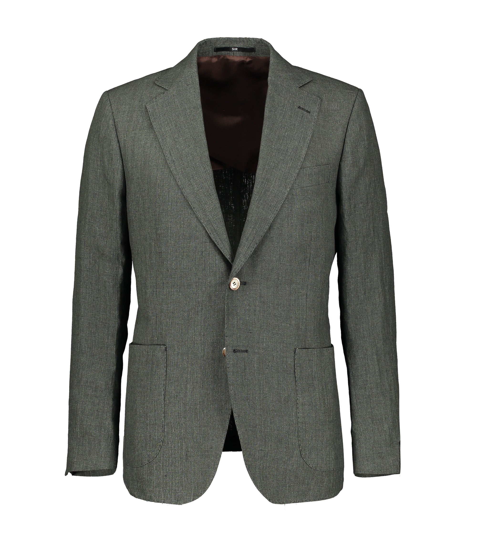 Ness Green Houndstooth Linen Jacket