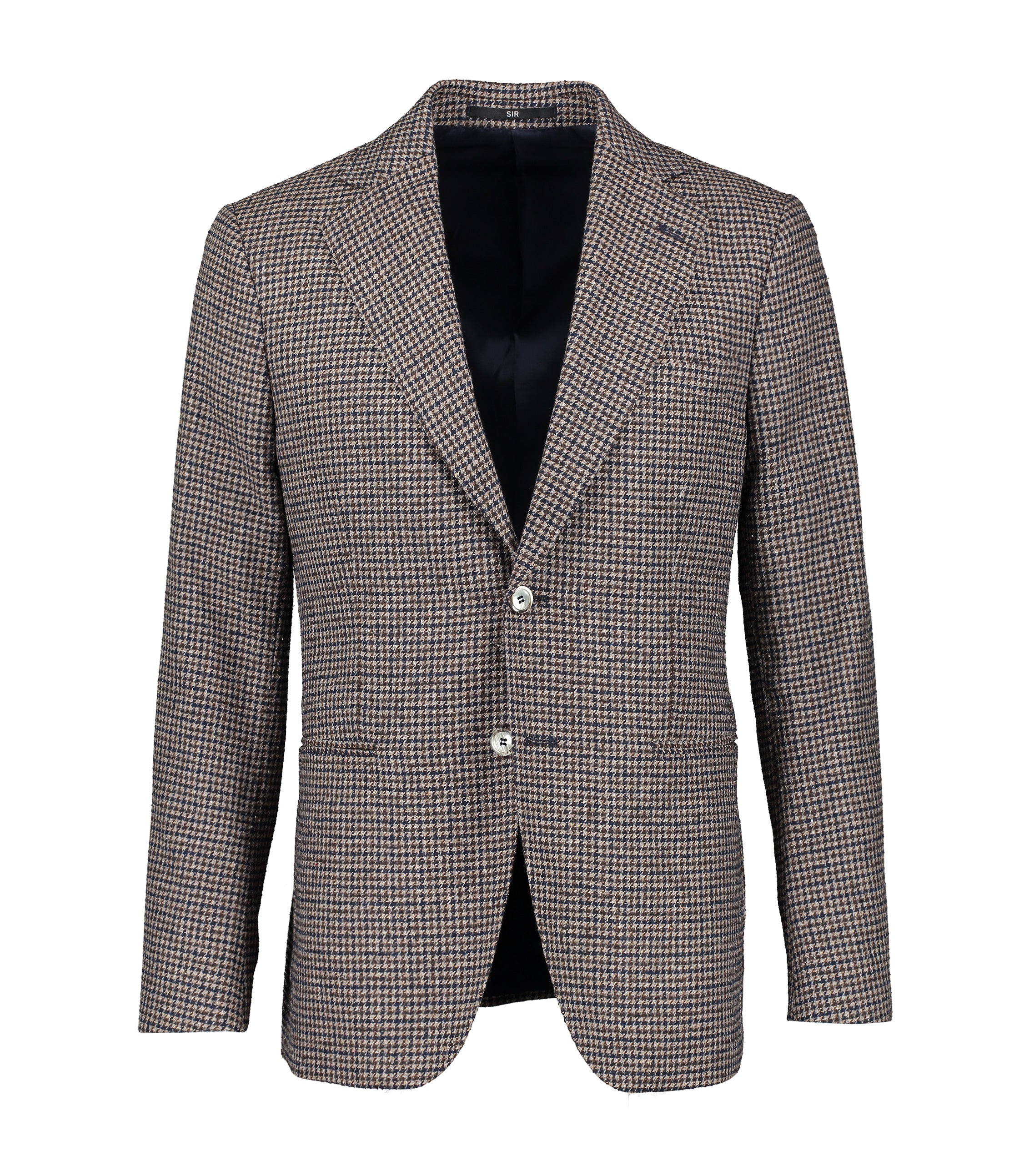 Eliot Brown and Blue Houndstooth Jacket