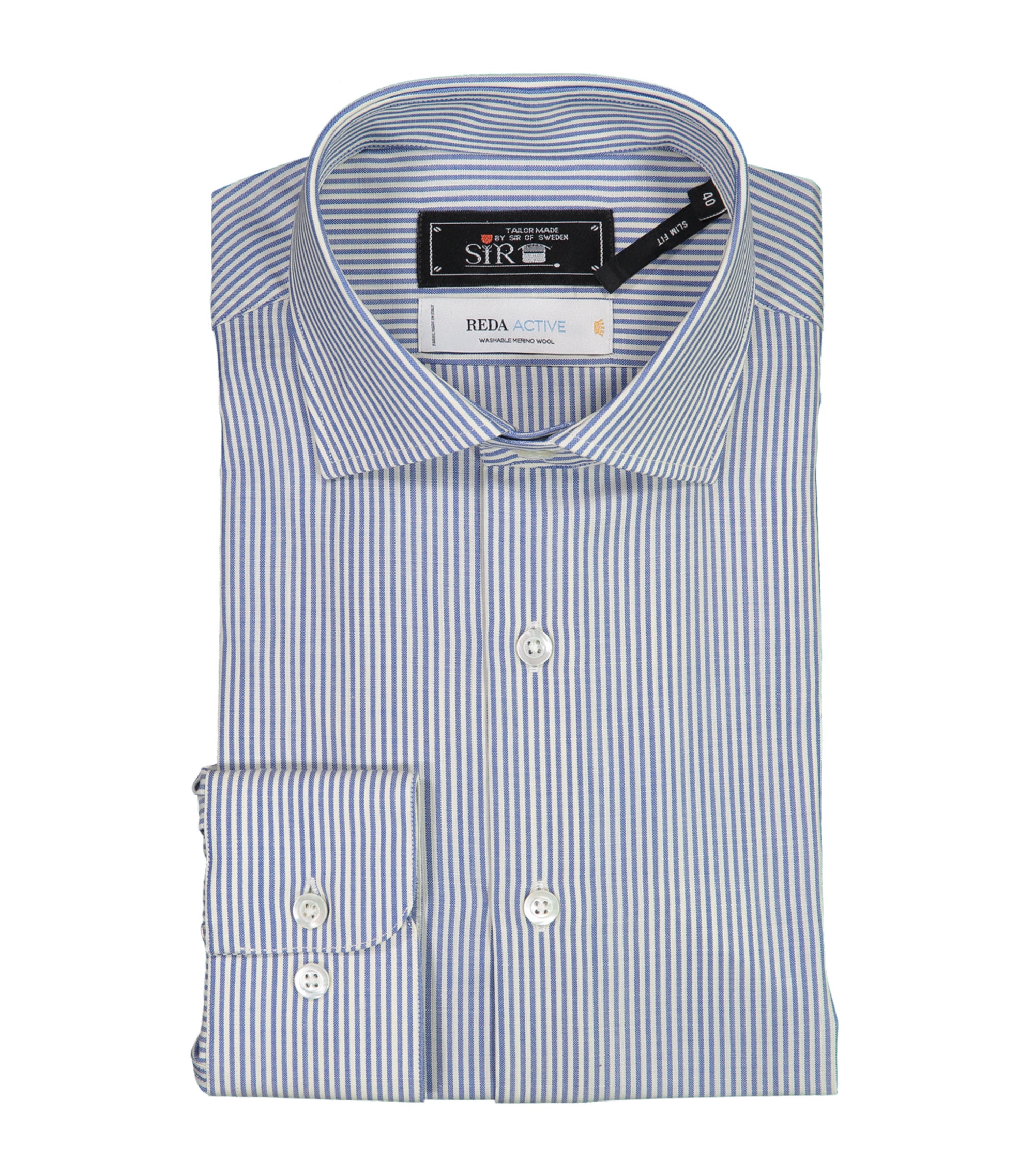 Gordon Light Blue Striped Merino Shirt