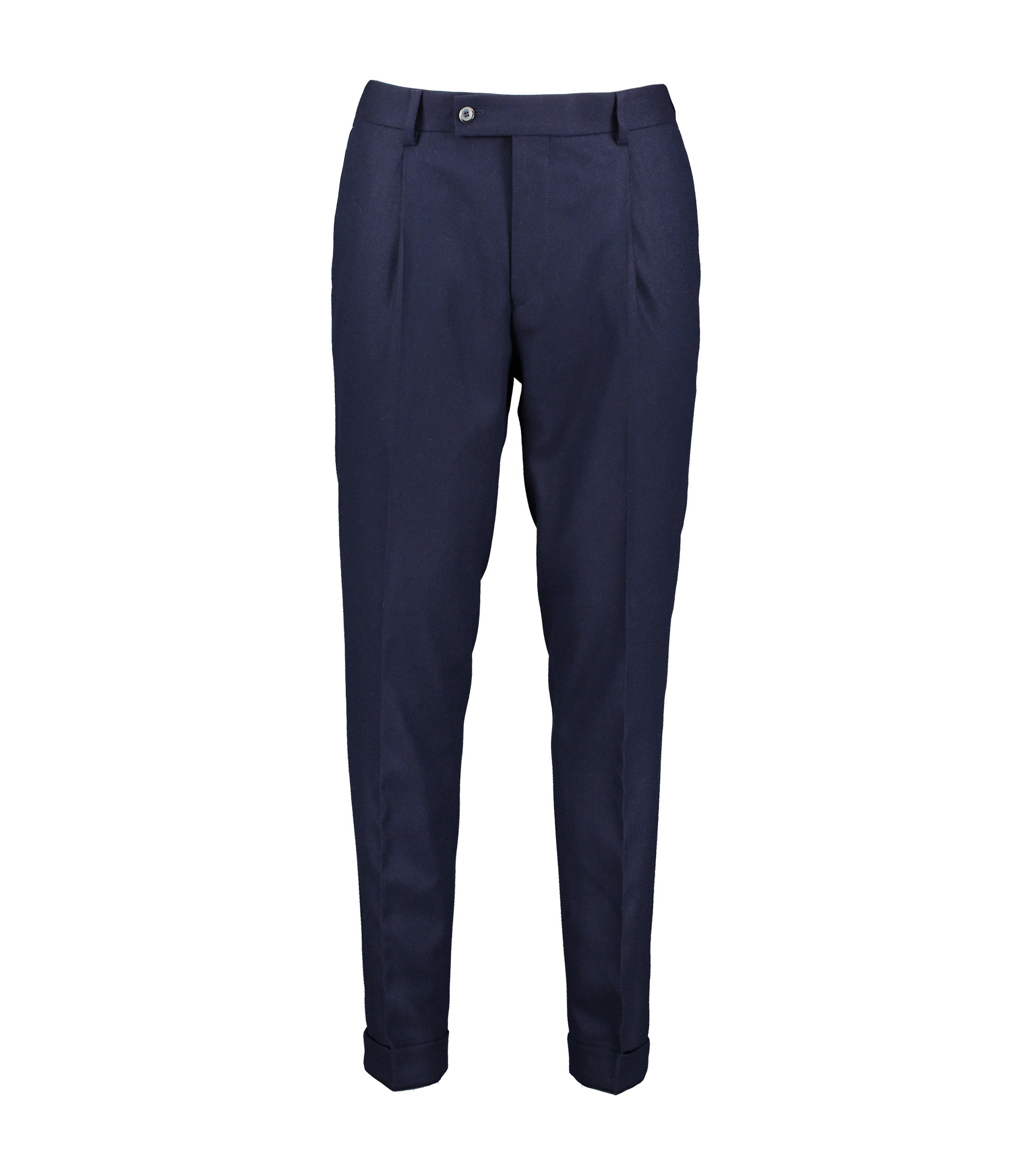 Alex Navy Flannel Stretch Trousers