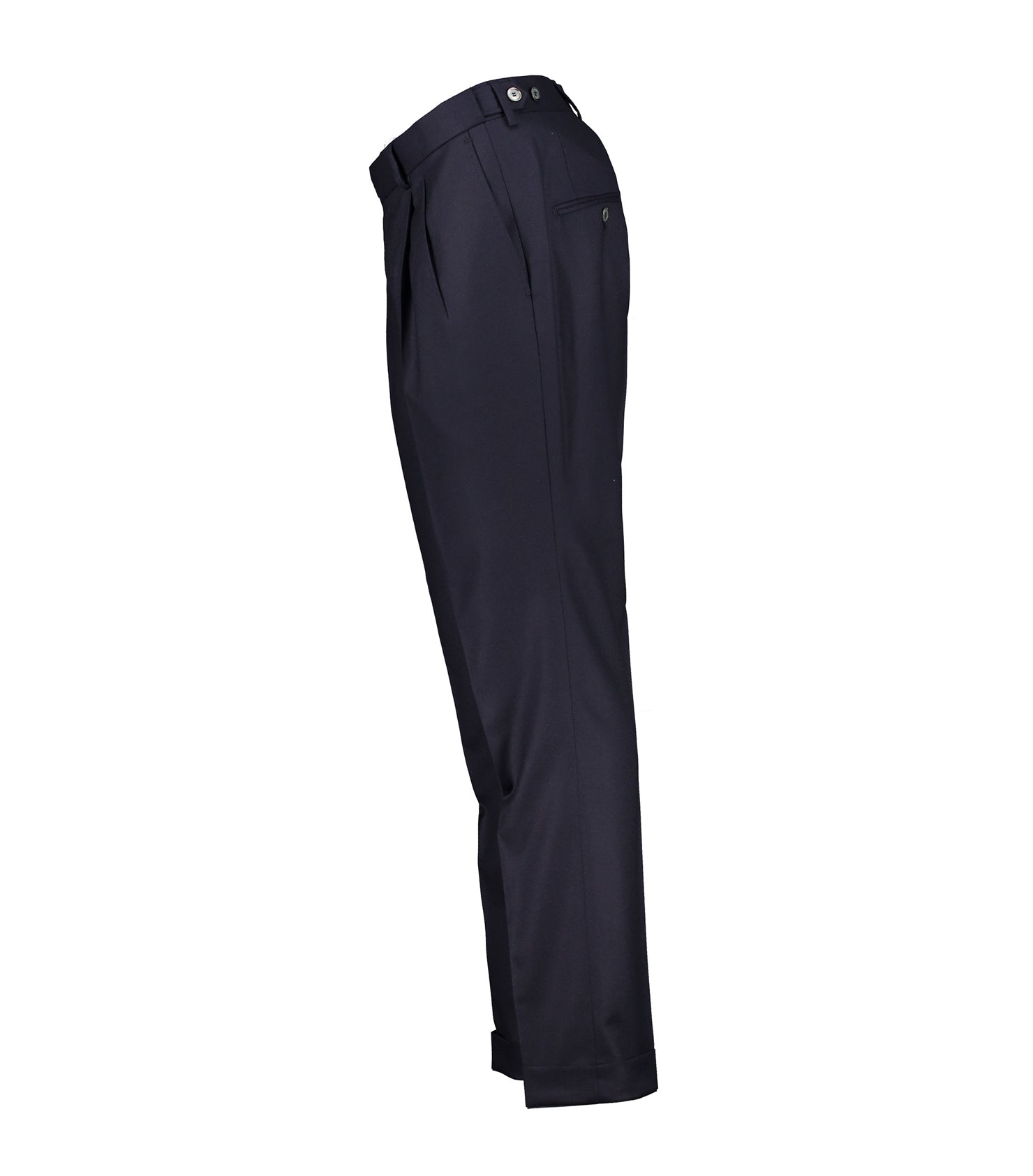 Brett Navy Flannel Trousers