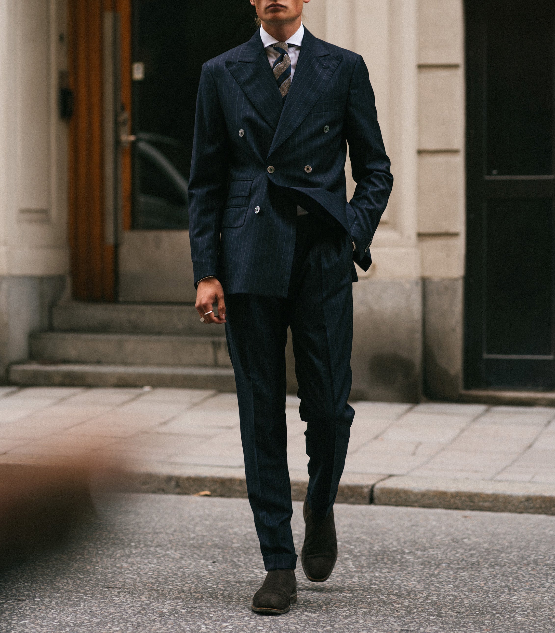 Bugsy Navy Pinstripe Suit