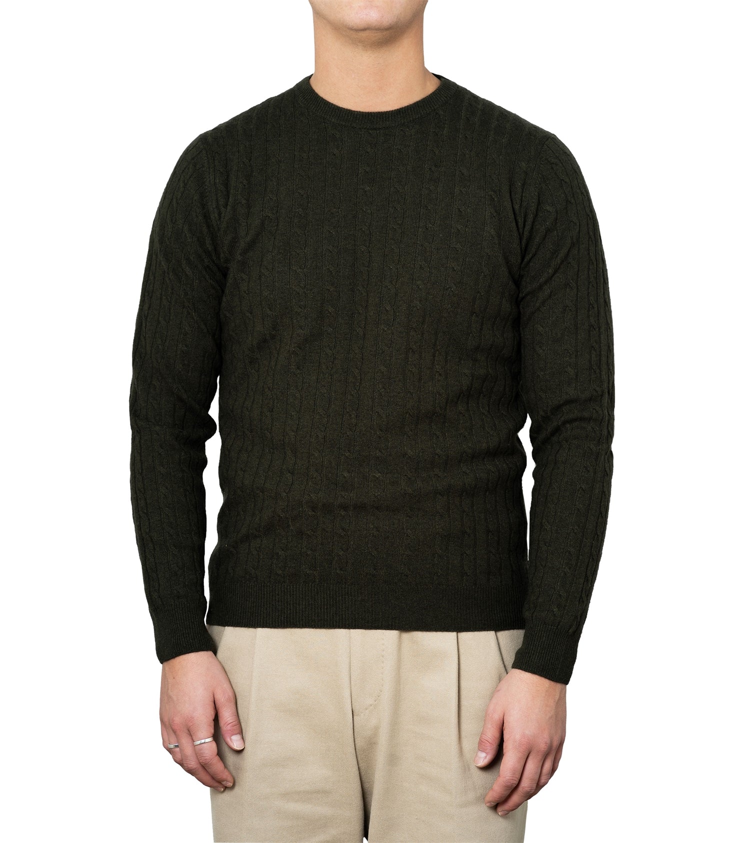 Enar Green Cable Knit Sweater