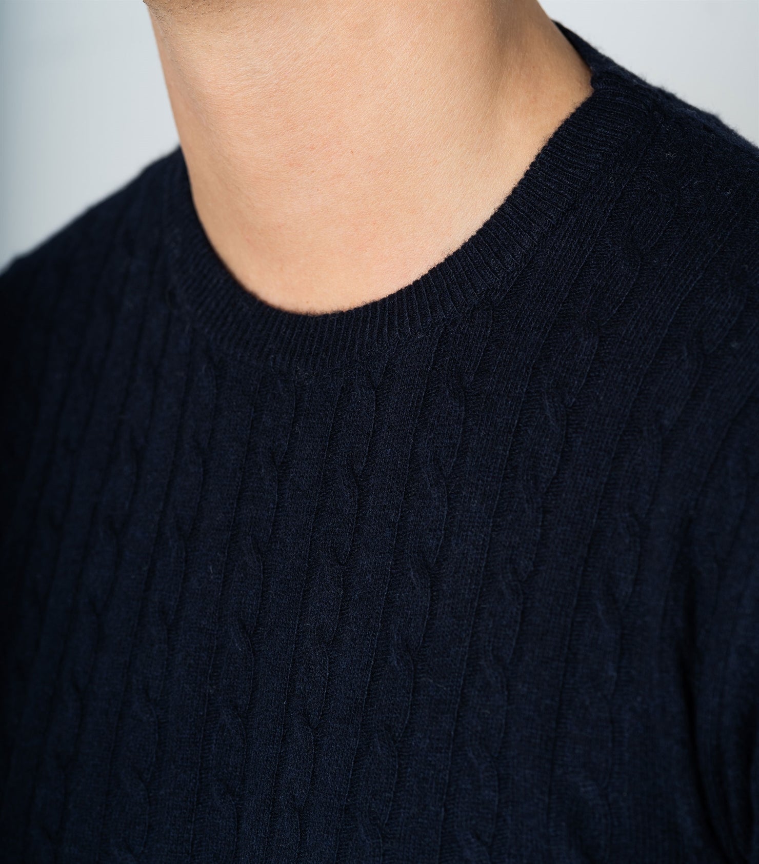Enar Navy Cable Knit Sweater