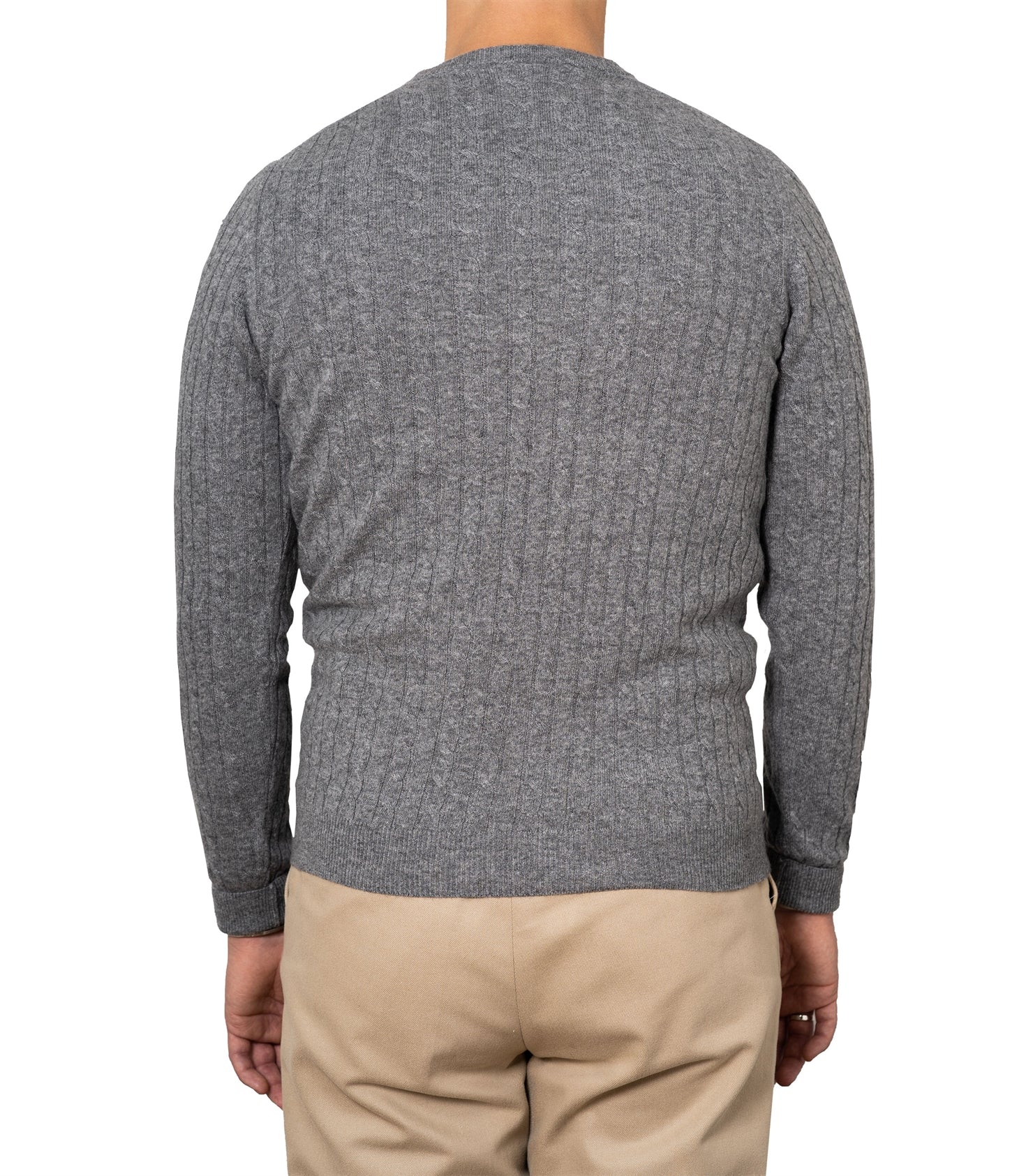 Enar Light Grey Cable Knit Sweater