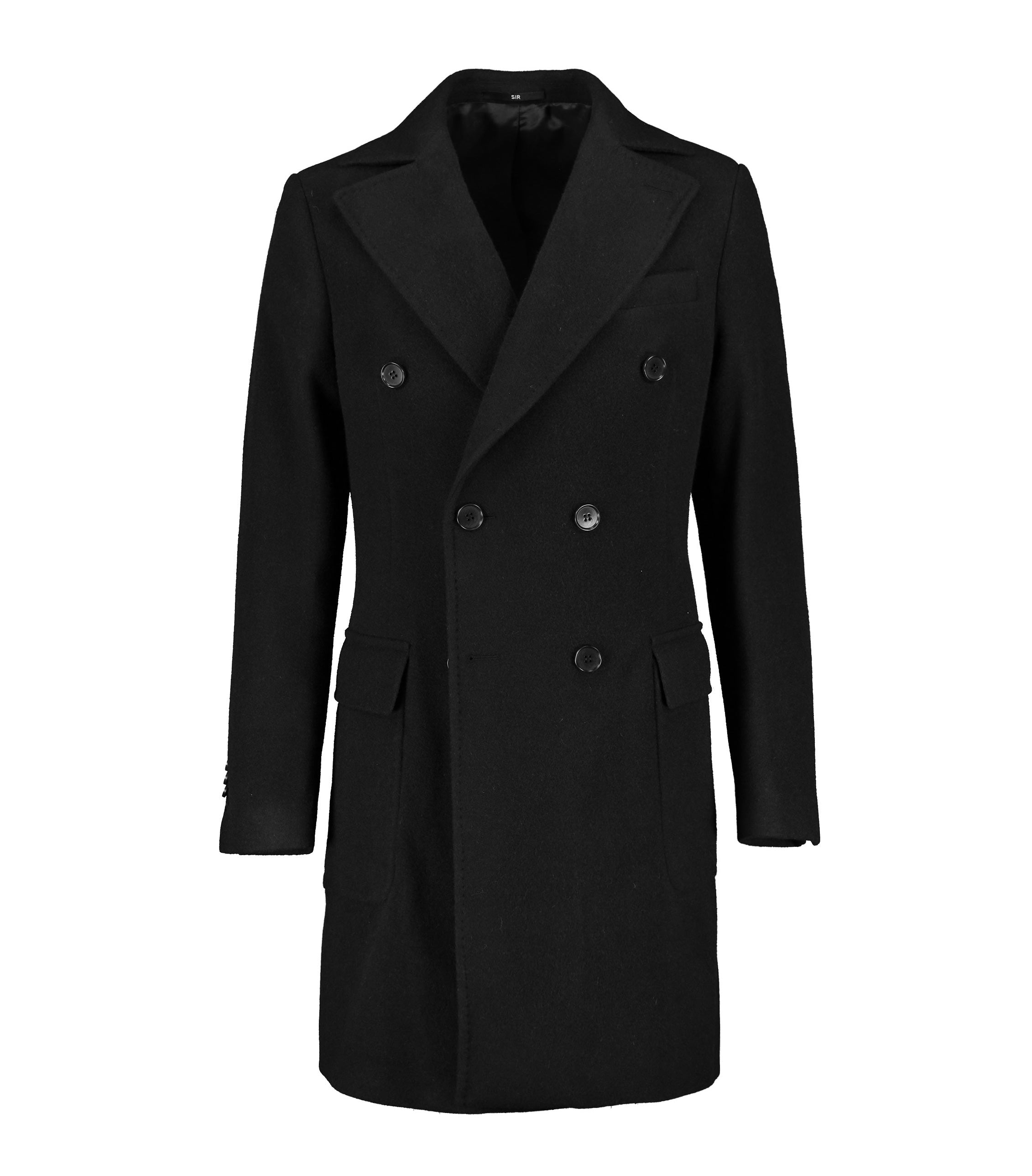 Corleone Black Double-Breasted Polo Coat