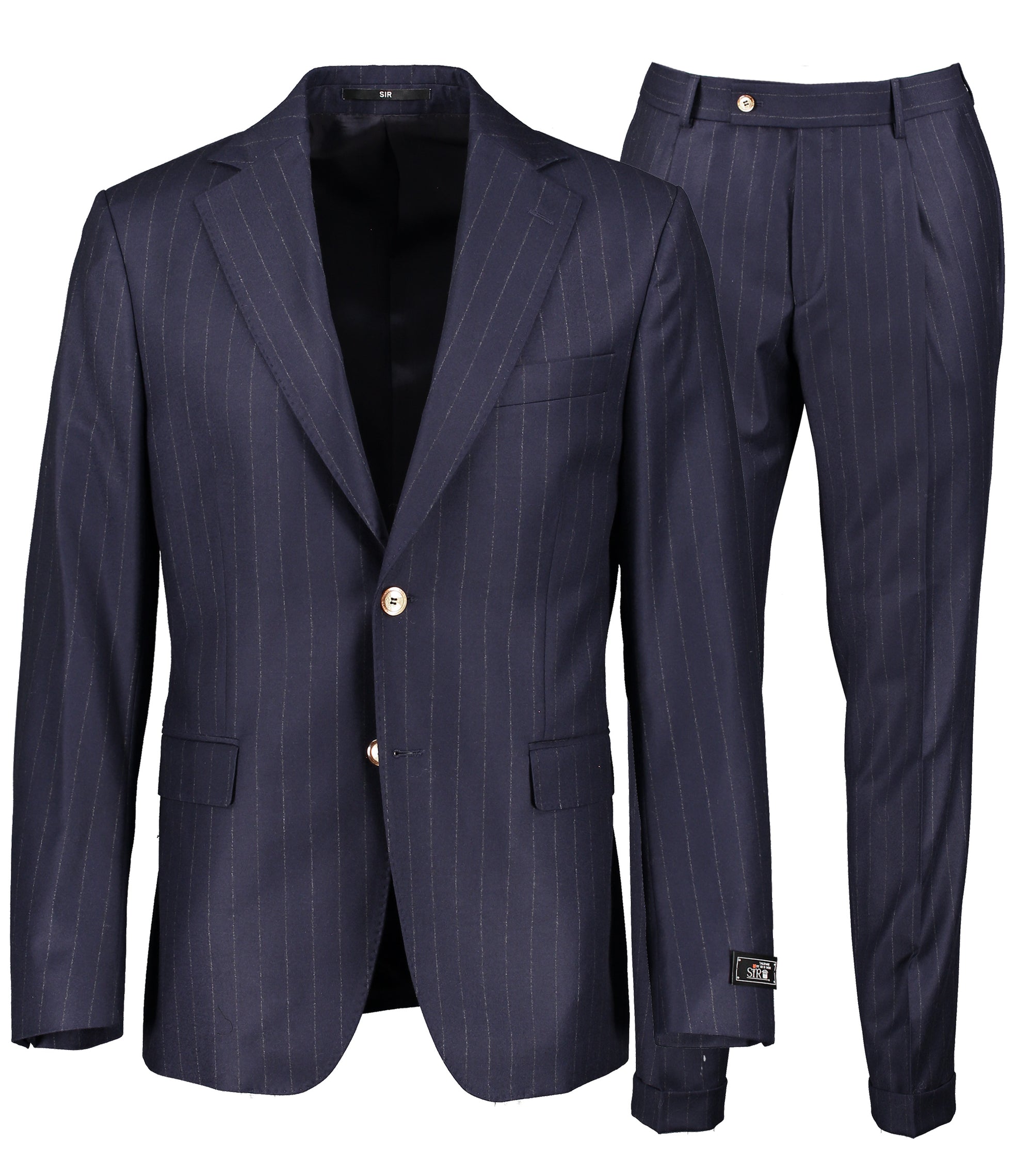 Eliot Navy Pinstripe Flannel Suit