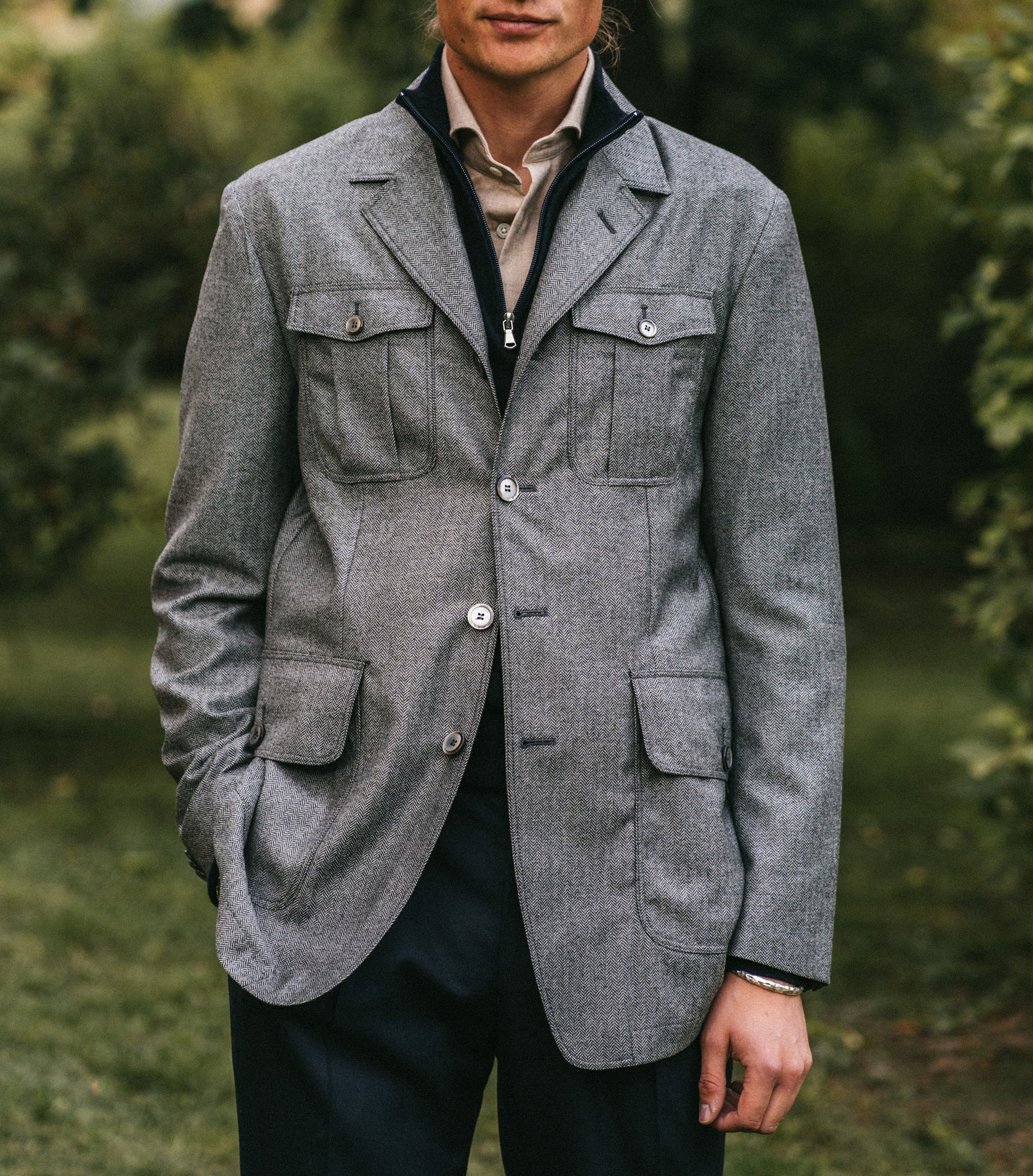 Jiggy Grey Herringbone Jacket