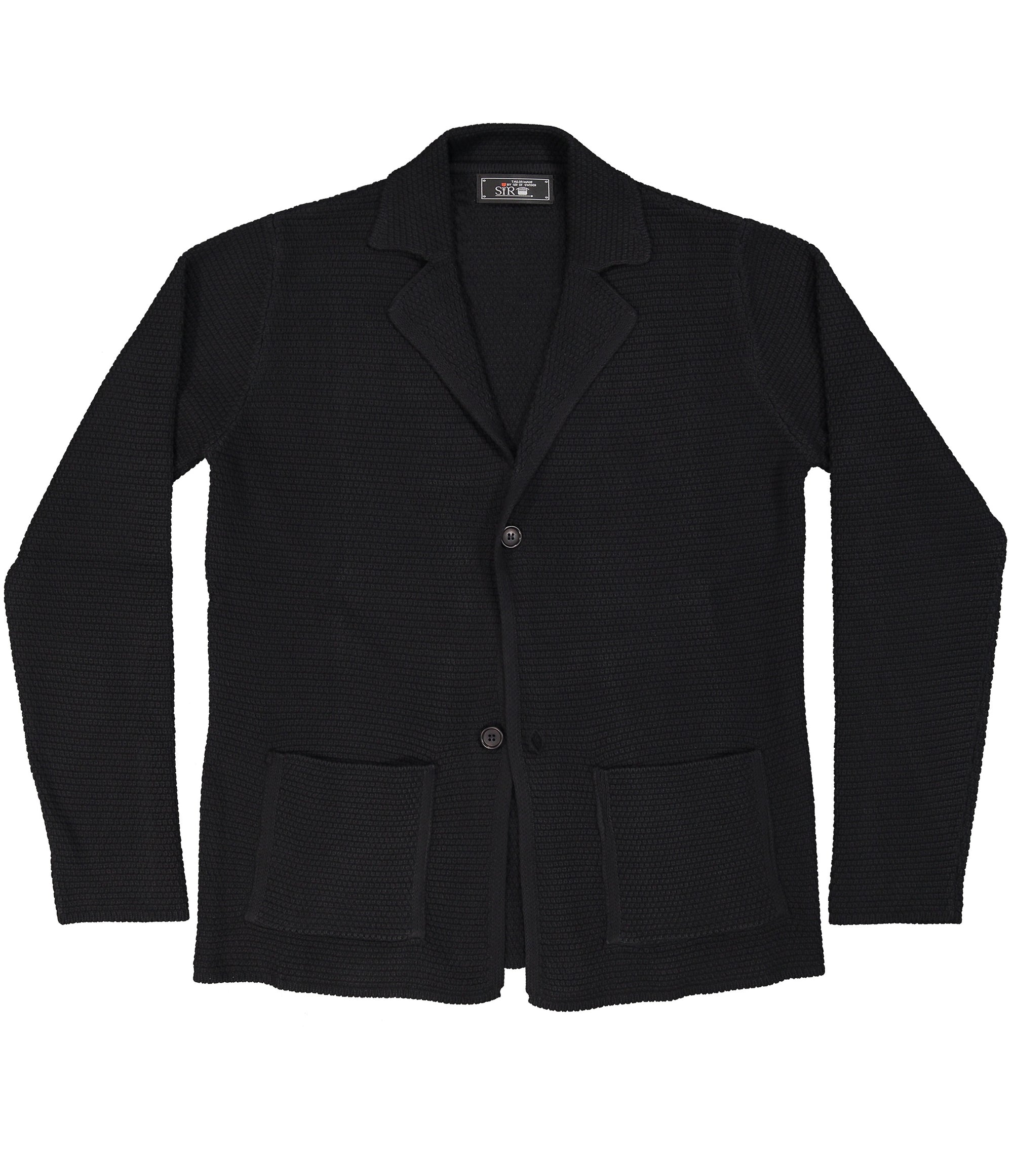 Matera Navy Knitted Jersey Jacket