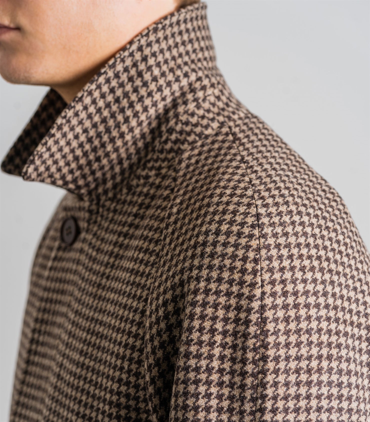 Neo Brown Houndstooth Coat